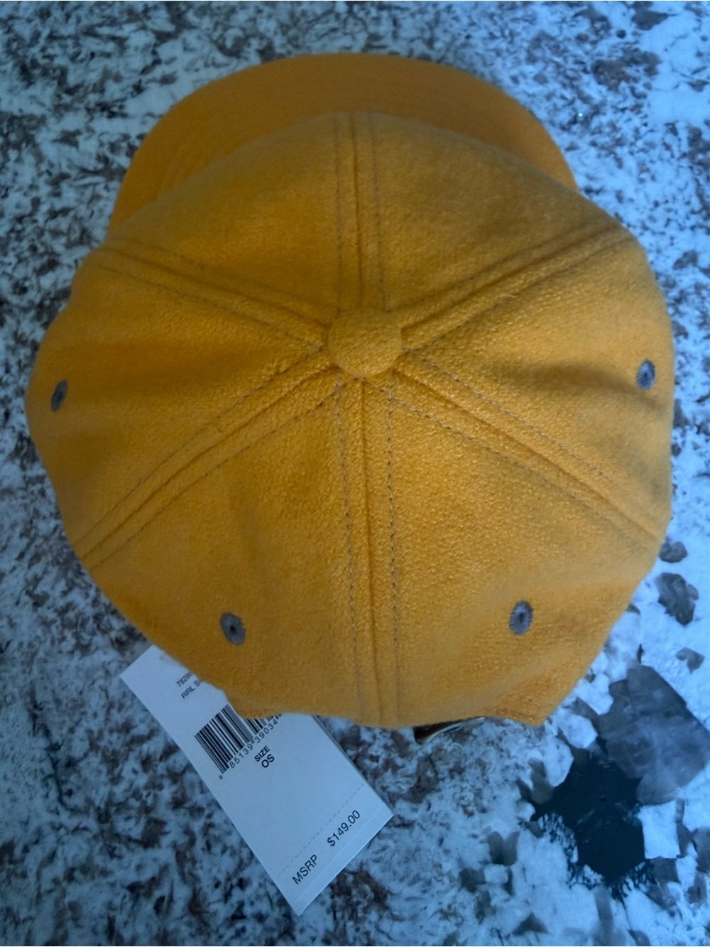 RRL Ralph Lauren Wool Blend Leather Strap Cap Hat Gold One Size OS NWT Heritage - Picture 15 of 17
